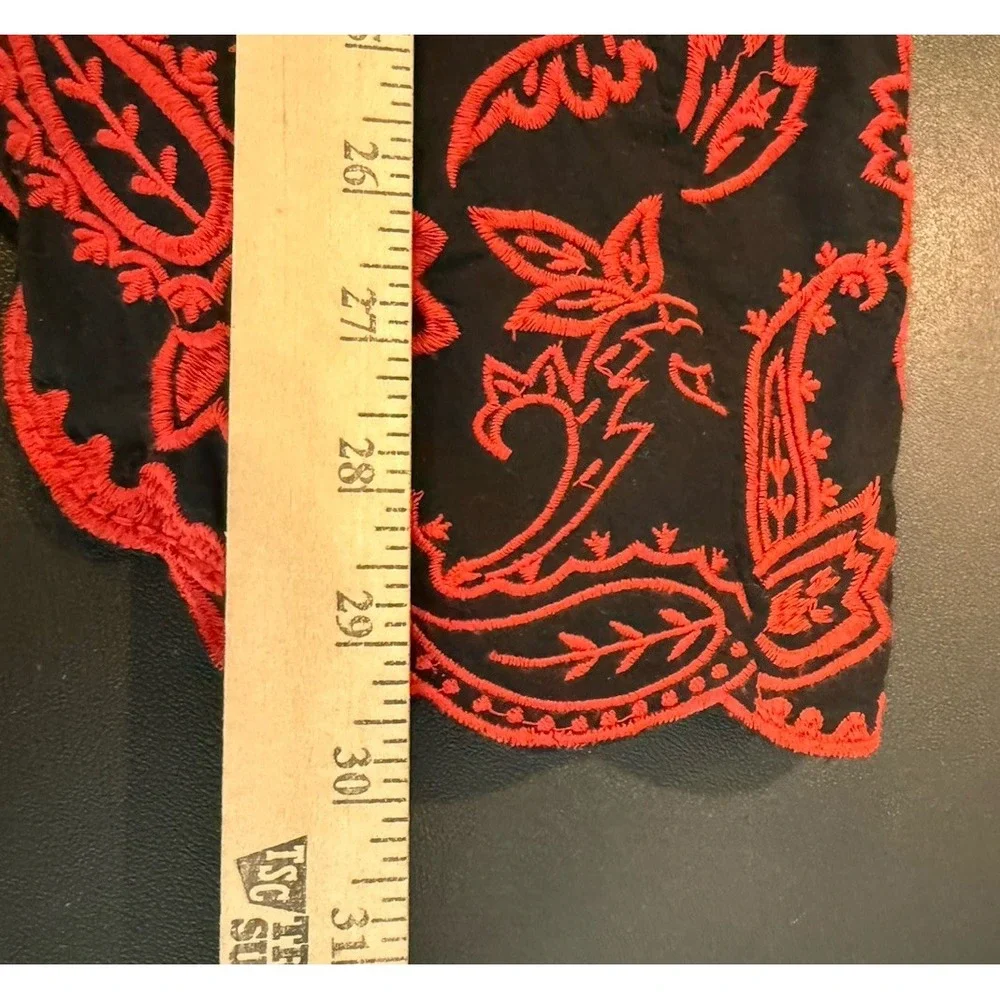 Chicos 3 US XL Womens Black Red Embroidered Beaded Jacket Paisley‎ Holiday - Picture 9 of 11